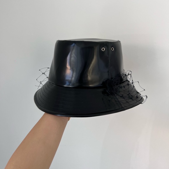 DIOR BLACK TEDDY D-VINYL LOGO BUCKET HAT SIZE 57 - Picture 6 of 8